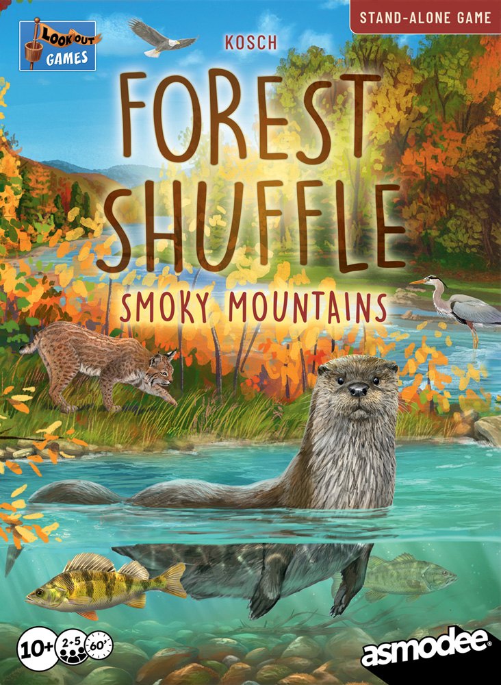 Forest Shuffle: Smoky Mountains game box with illustrated North American wildlife.