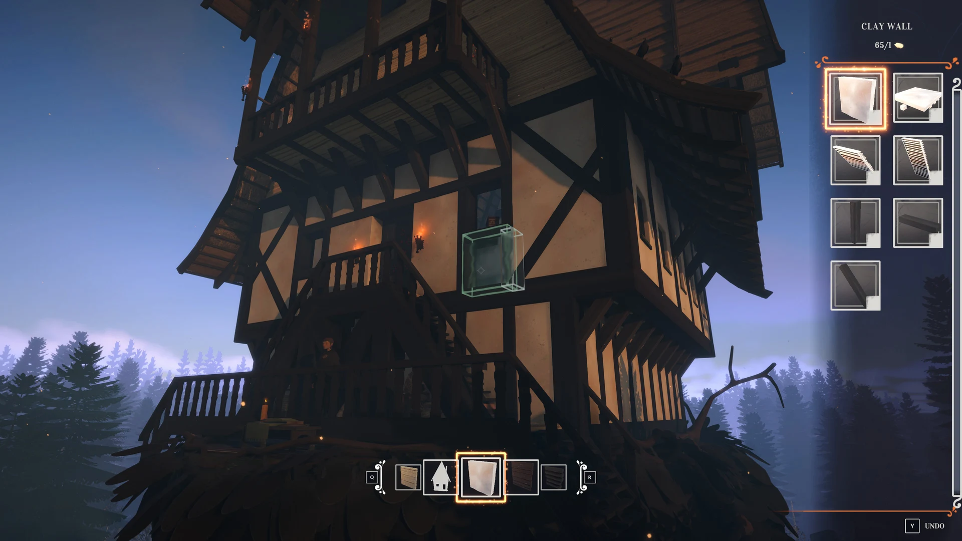 REKA building interface with clay wall selected beside a tall timber-framed house.