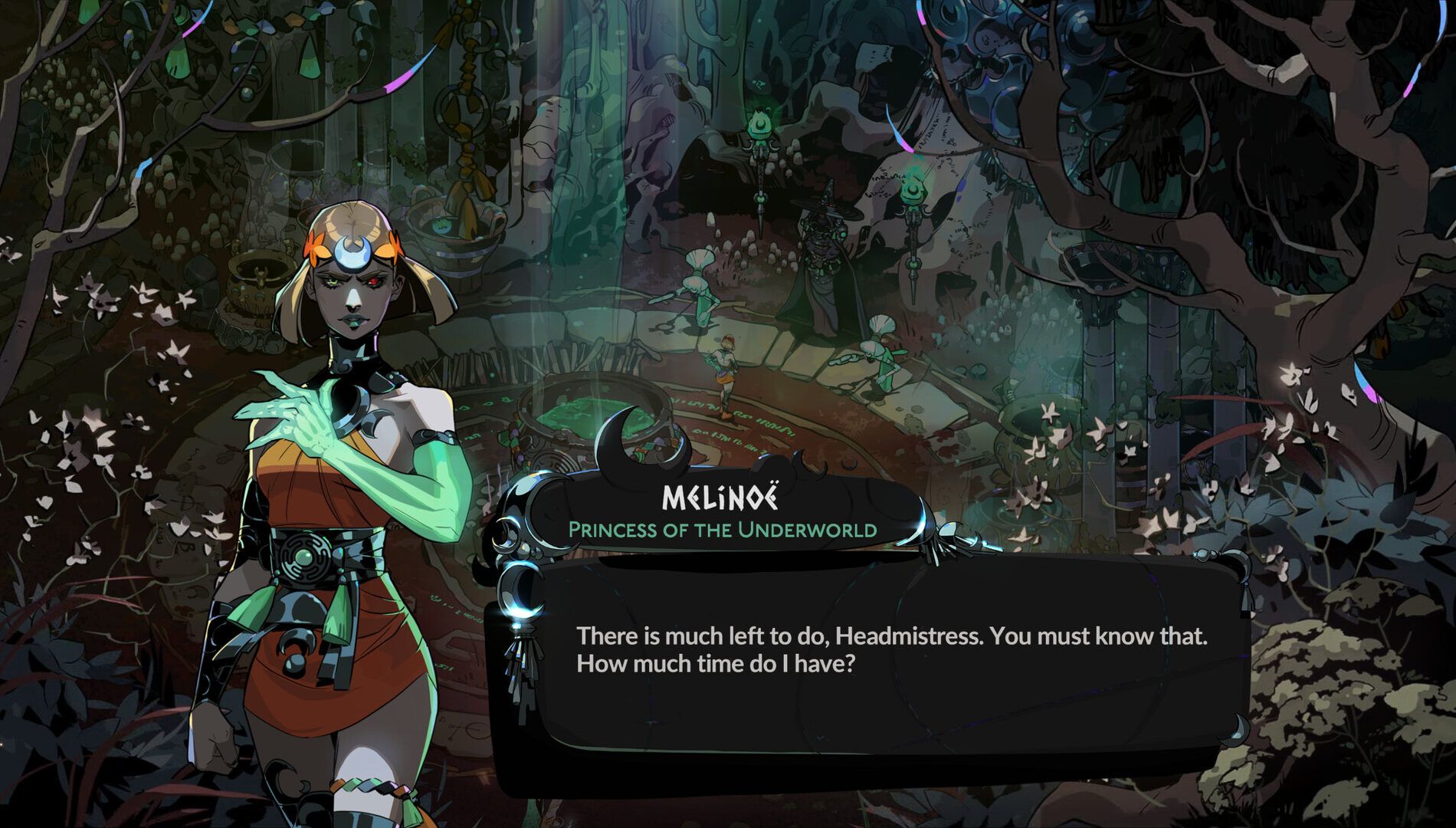 Official Hades II gameplay screenshot showing Melinoë in combat from the Xbox launch announcement.