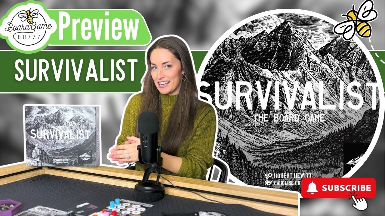 Board Game Buzzz preview thumbnail for Survivalist showing the campaign art and preview framing.
