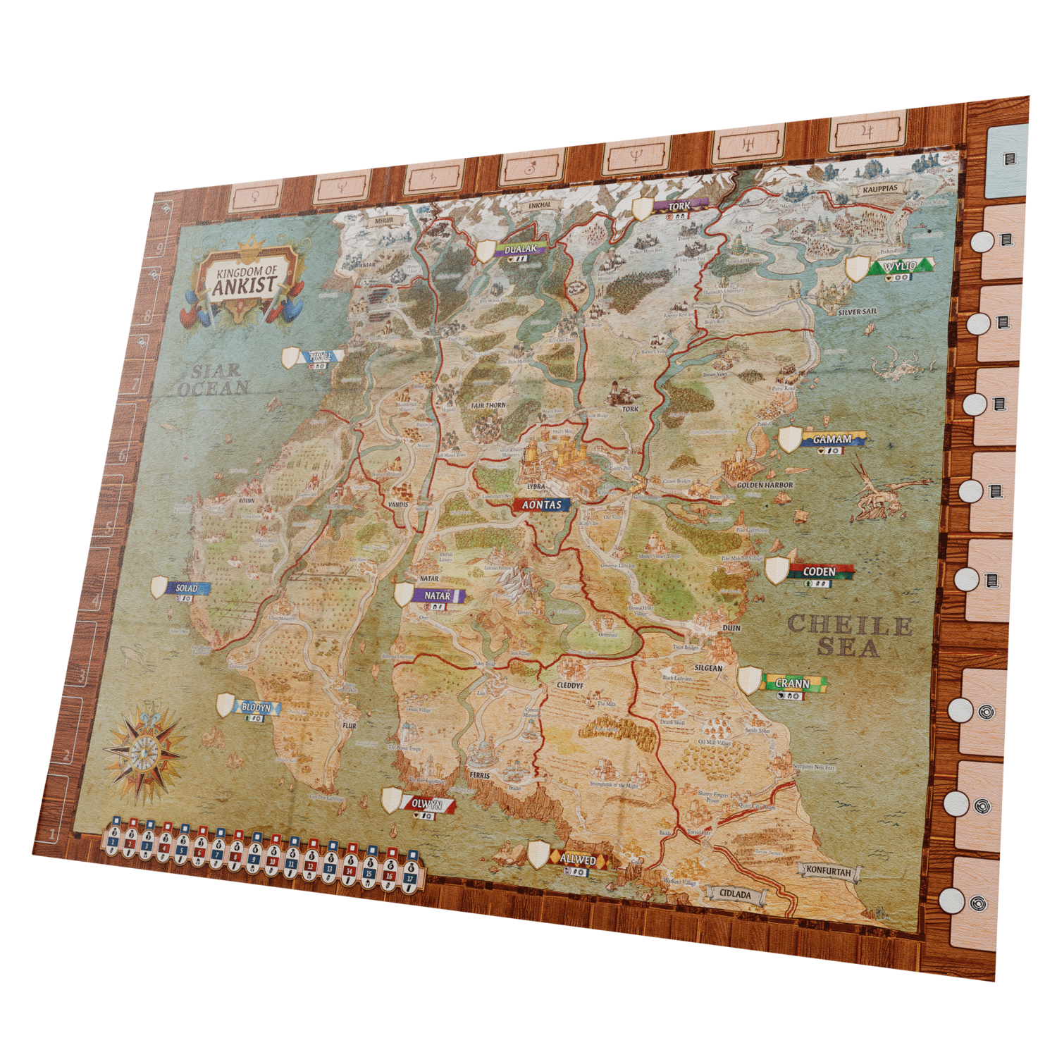 Official The Queen's Dilemma kingdom map art from Horrible Guild showing one of the campaign's core visual assets.
