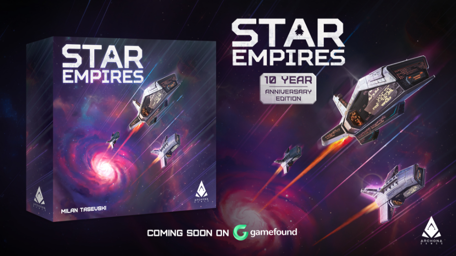 Oficjalna grafika komponentów Star Empires od Archona Games użyta w materiale GameGuideDog o kampanii 10 Year Anniversary Edition.