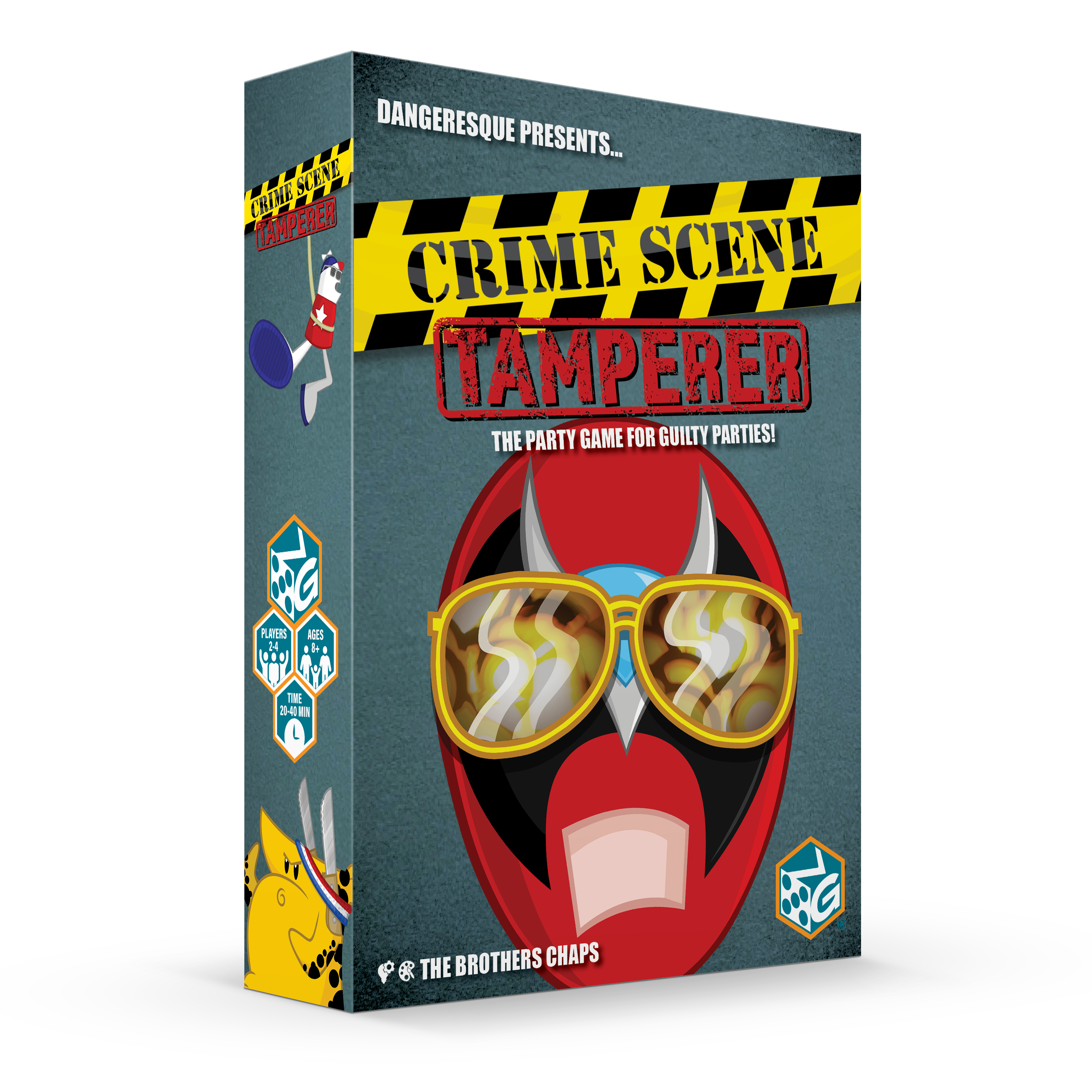 Official Crime Scene Tamperer box art used as a supporting visual in GameGuideDog coverage of the Greater Than Games founders return.