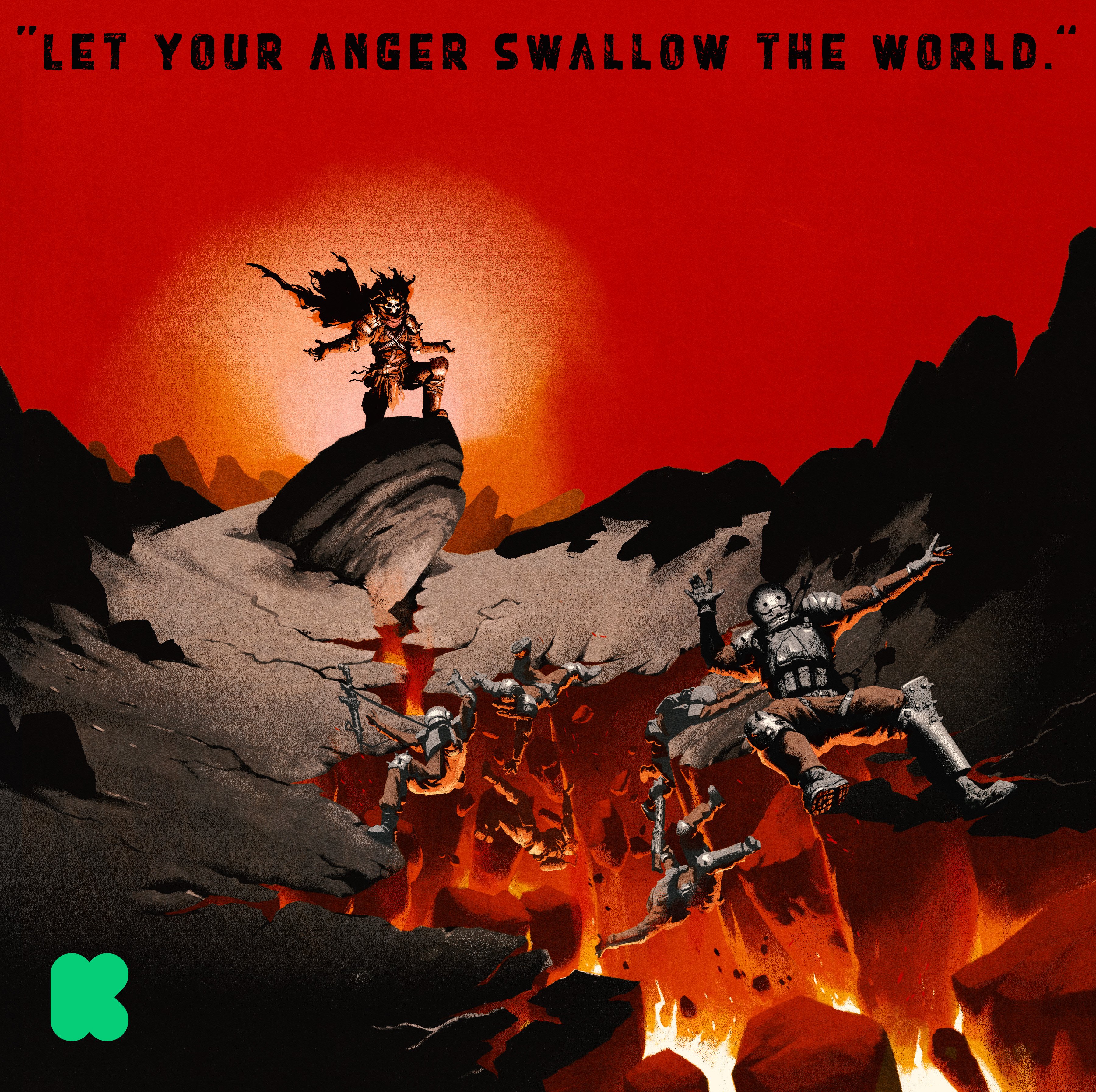 Official Plaid Hat Games art from The Monolith preview showing the game's anger and heart component imagery.