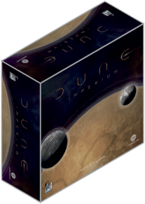 Official Brotherwise Games image of the Dune Imperium Shelfy miniature box from the Season 1 starter set.