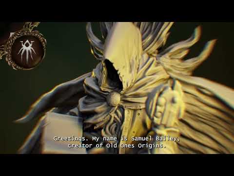 Official Chaosium teaser still showing Samuel Bailey, creator of Call of Cthulhu: Old Ones Origins, in a stylized cosmic-horror scene.