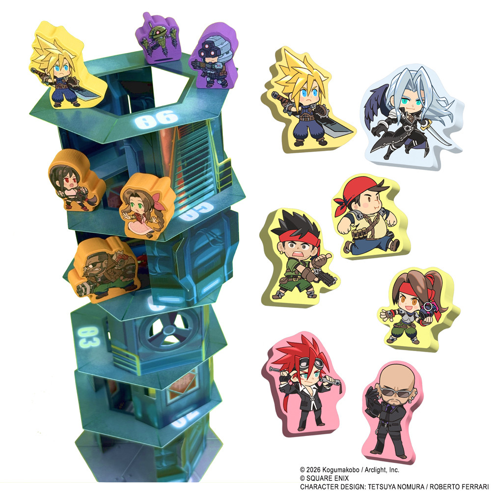 Oficjalna grafika drewnianych elementów Ascend the Shinra Tower ze sklepu Square Enix użyta jako drugi wspierający wizual w materiale GameGuideDog.