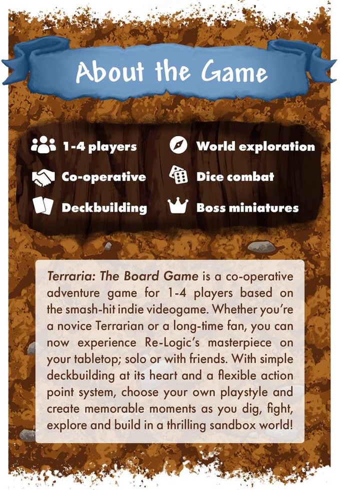 Official Terraria: The Board Game campaign image from the Kickstarter page showing the project overview art used in GameGuideDog coverage.