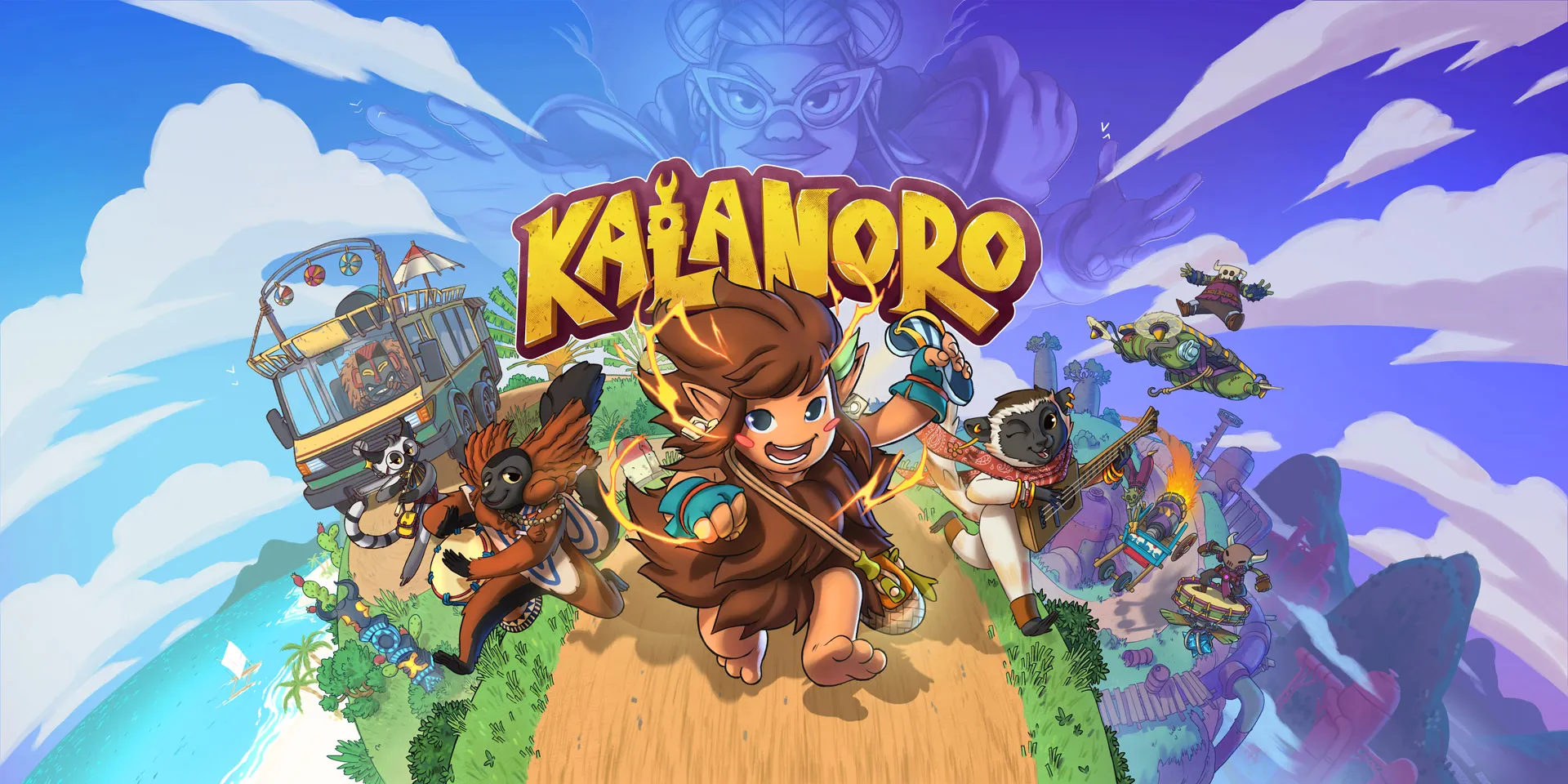 Official Kalanoro key art showing the game’s colorful Malagasy-inspired fantasy world.