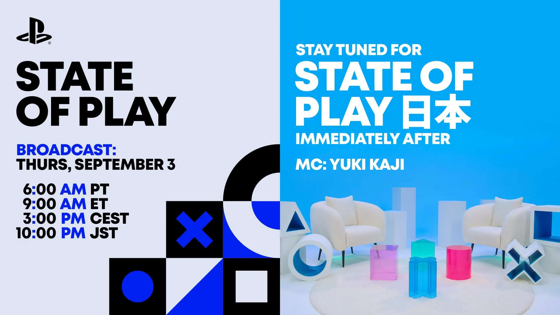 Official PlayStation Blog hero image for the September 3, 2026 State of Play and State of Play Japan announcement.