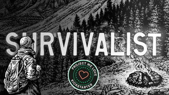 Official Survivalist campaign art from the Kickstarter and PledgeBox tracker used in GameGuideDog coverage of the live campaign.