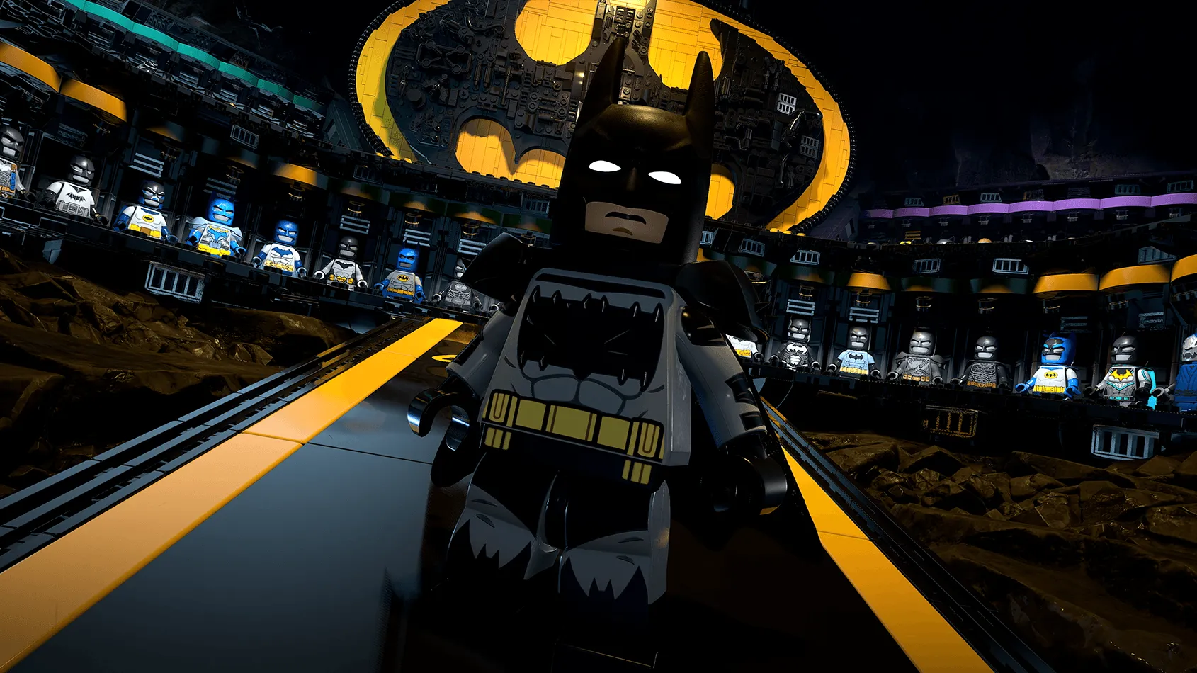 Official LEGO Batman: Legacy of the Dark Knight Batcave artwork from PlayStation.