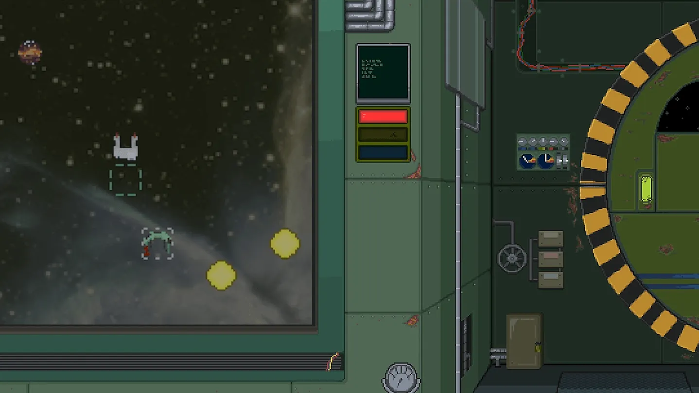 Official Deck & Conn background art showing a retro-styled space corvette and cold-war-inspired interface lighting.