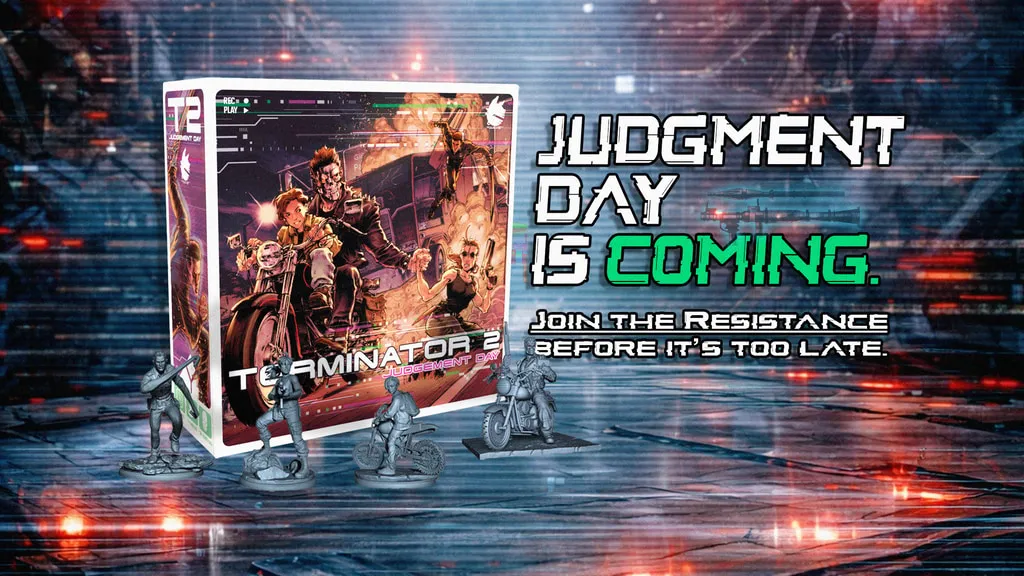 Official Terminator 2: The Board Game artwork on the Cation Arts Kickstarter prelaunch page.