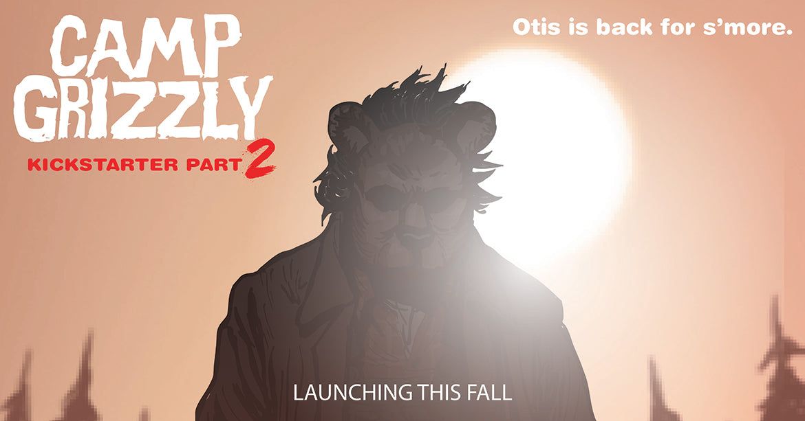 Oficjalna grafika Trick or Treat Studios dla Camp Grizzly: Second Edition z postacią Otisa w lesie.