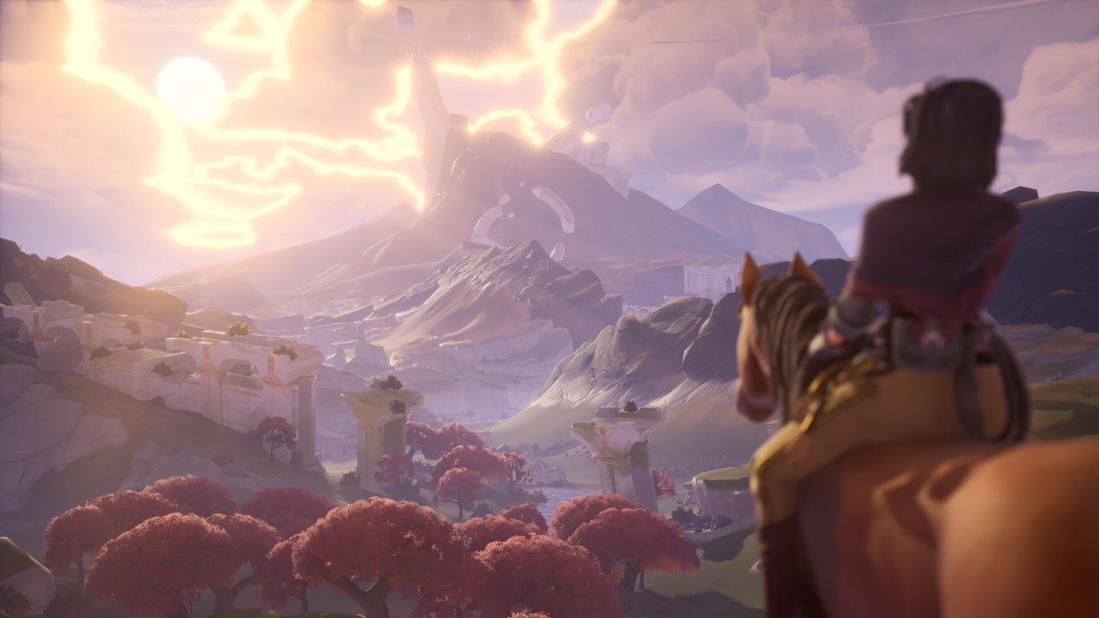 Official Palia image showing the Royal Highlands region with castle-like structures and a wide landscape view.