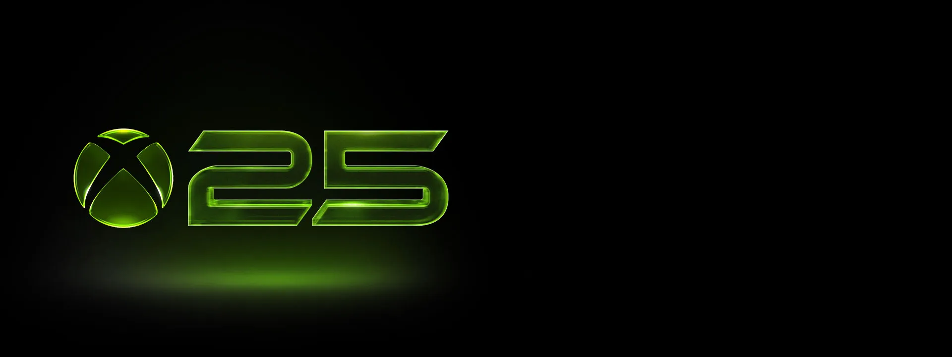 Official Xbox product image showing the translucent green Xbox Series X25 Limited Edition console with matching controller.