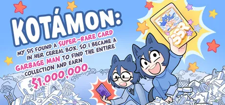 Official KOTAMON Steam header art showing the game's anime card-collecting garbage-hunting premise.