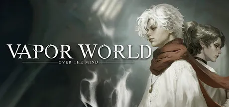 Official Vapor World: Over The Mind header art showing two pale-haired characters beside the game logo.