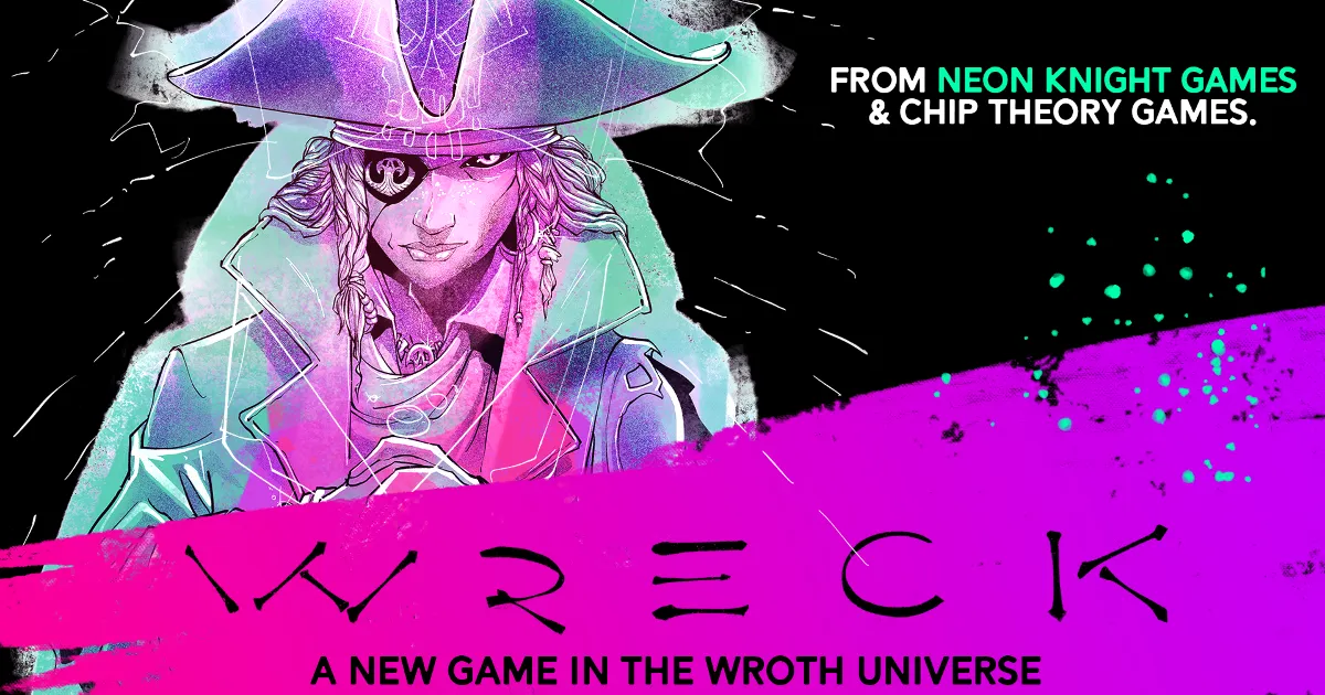 Official Gamefound campaign art for Wreck - A New Game in the Wroth Universe from Chip Theory Games.