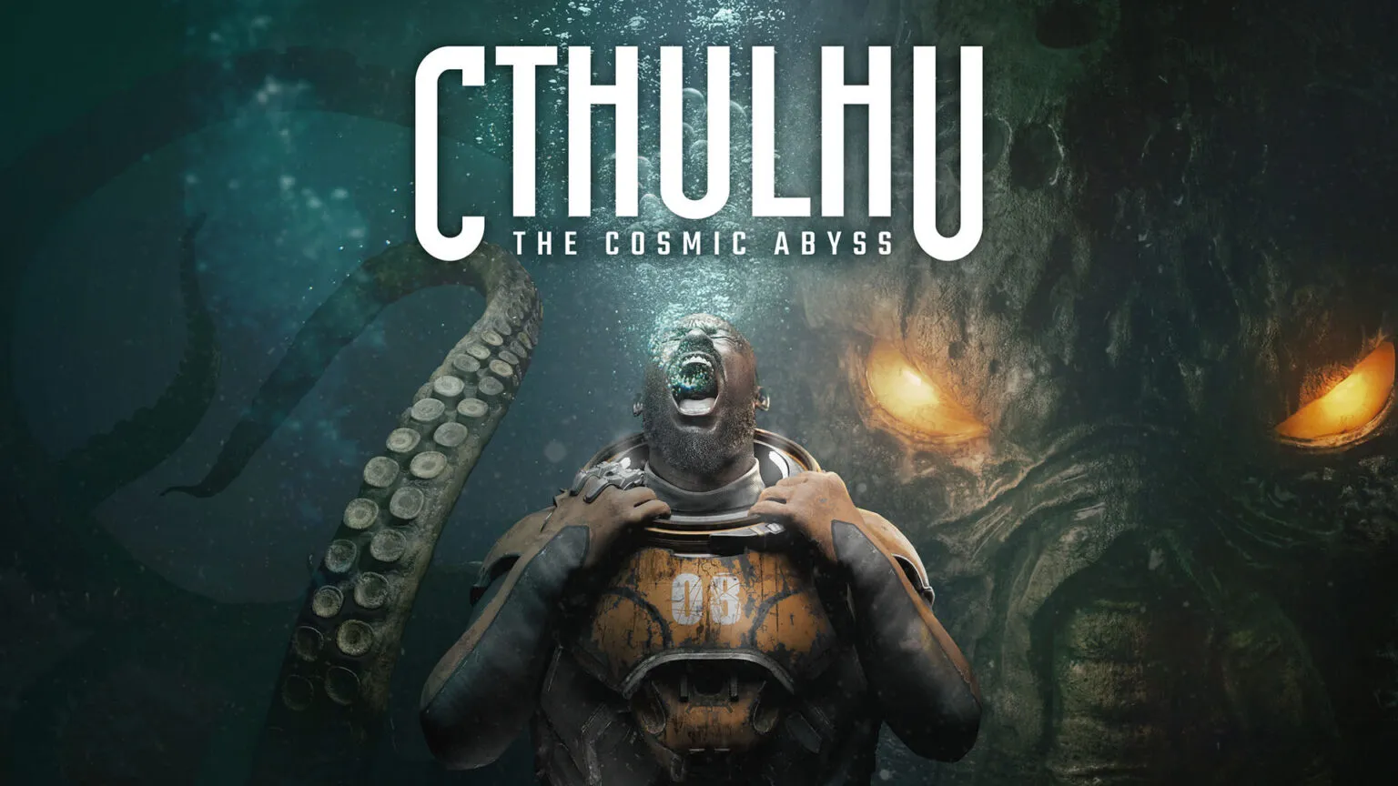 Official Cthulhu: The Cosmic Abyss key art showing the game’s dark oceanic horror setting.