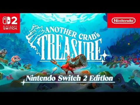 Oficjalna grafika z trailera Nintendo dla Another Crab's Treasure Switch 2 Edition pokazujaca Krila pod logotypem gry.