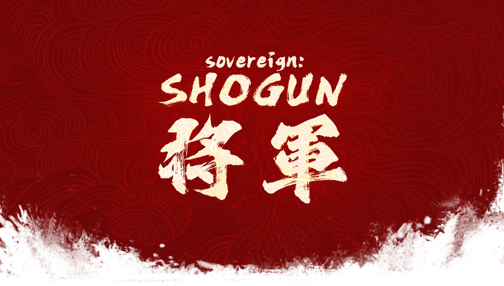 Official Sovereign: Shogun campaign art from PHALANX showing the feudal Japan strategy game key visual.