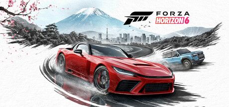 Official Forza Horizon 6 key art from the Steam store page showing the game's Japan setting and cover cars.