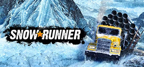 Official SnowRunner header art showing trucks on rough terrain.