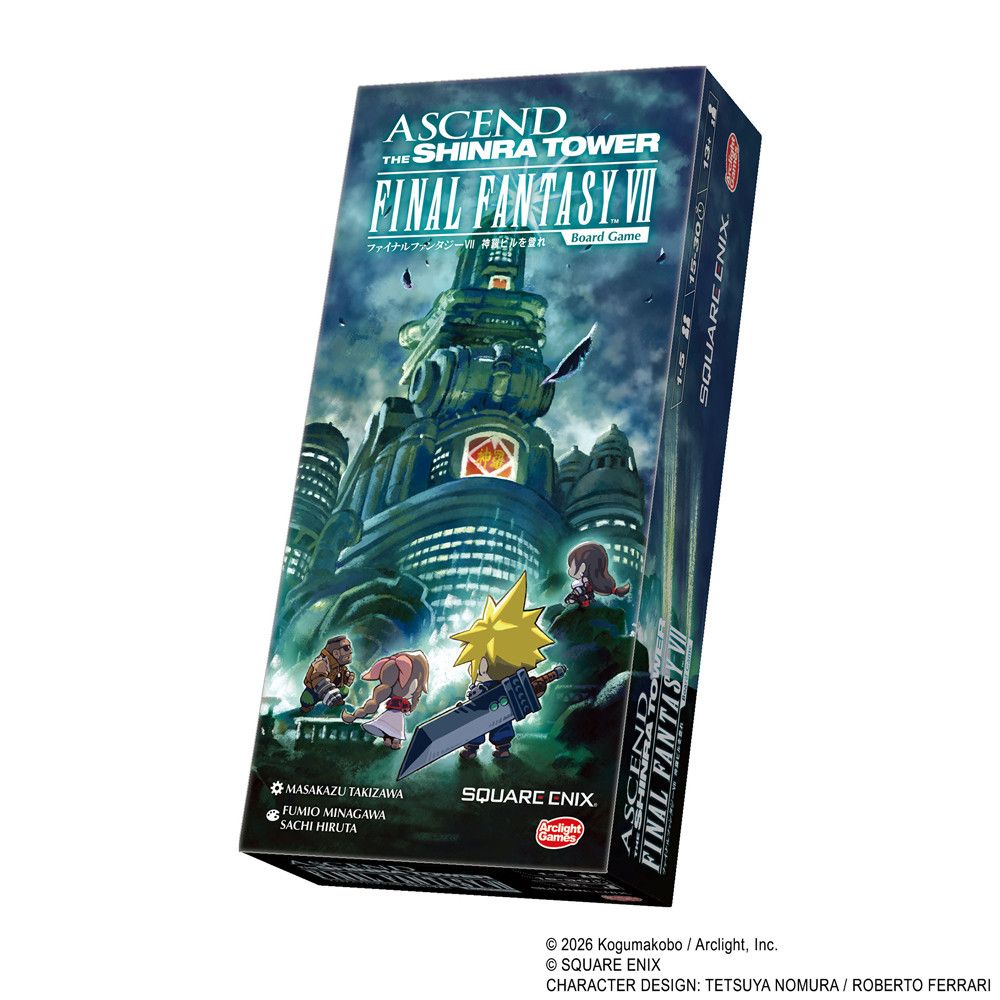 Oficjalna grafika pudełka Ascend the Shinra Tower ze sklepu Square Enix użyta w materiale GameGuideDog.