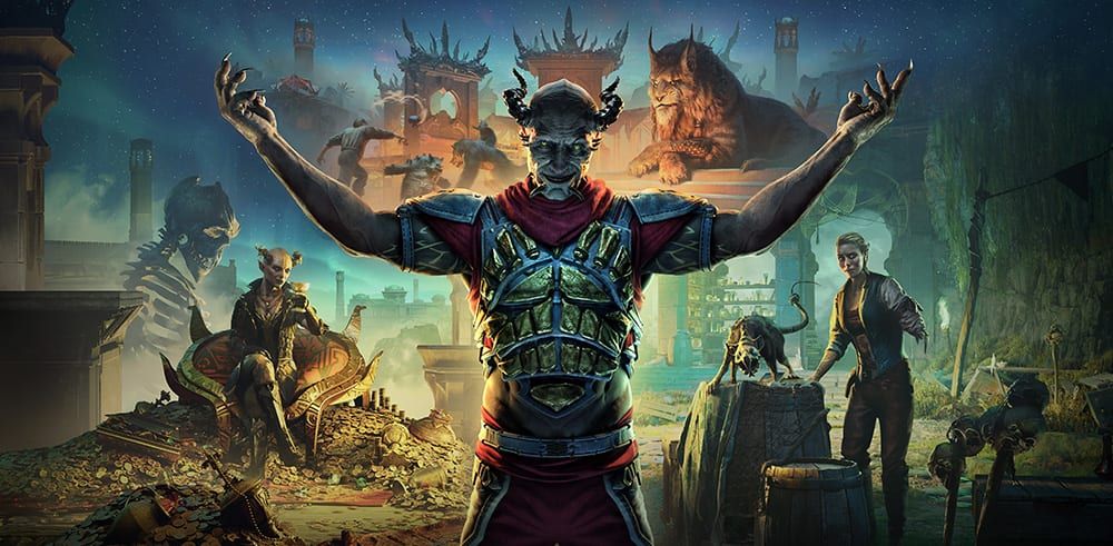 Official The Elder Scrolls Online Season Zero artwork showing the Dawn and Dusk launch key art.