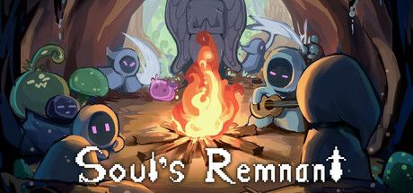 Official Soul's Remnant Steam header art showing the game's campfire scene and main pixel-art characters.