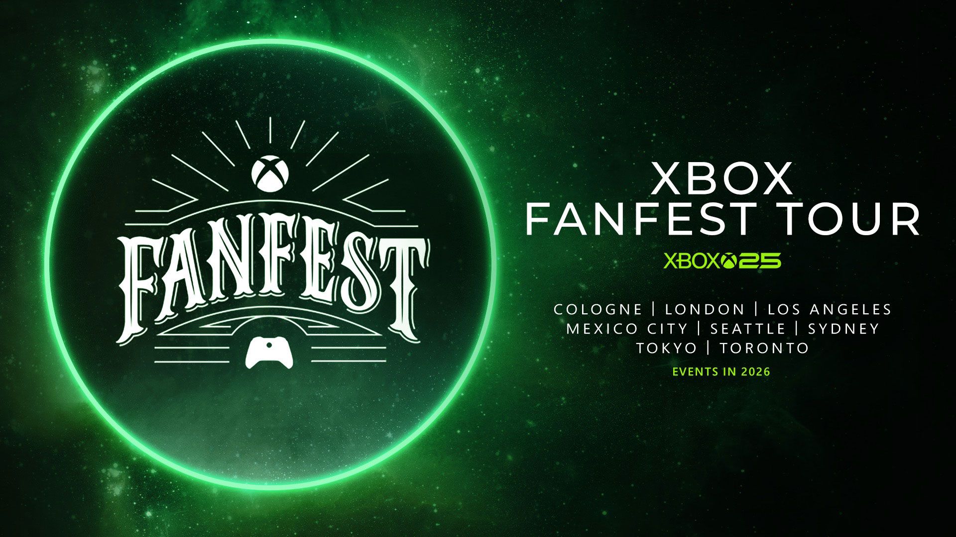 Official Xbox FanFest promotional image used for GameGuideDog coverage of the 2026 anniversary tour announcement.