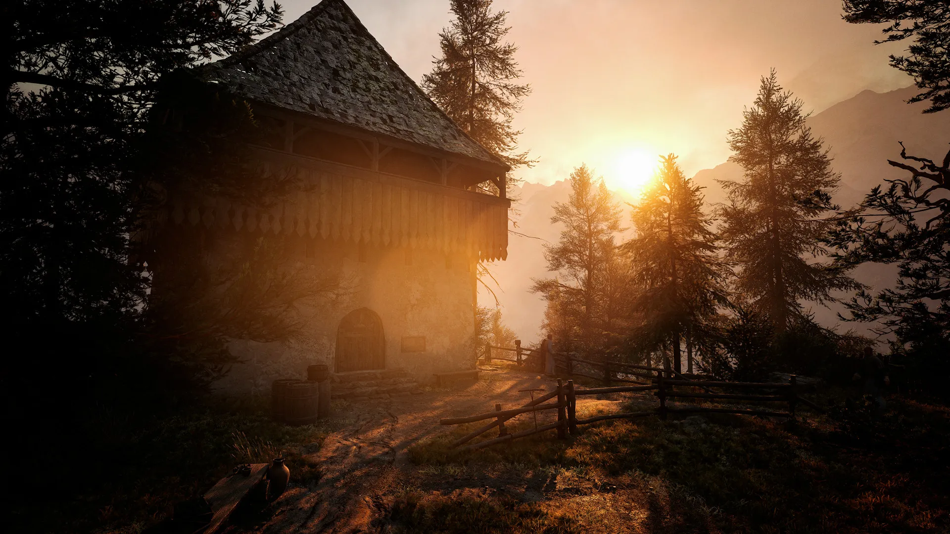 Oficjalna grafika The Blood of Dawnwalker pokazująca Coena w walce podczas rozszerzonej prezentacji demo Rebel Wolves.