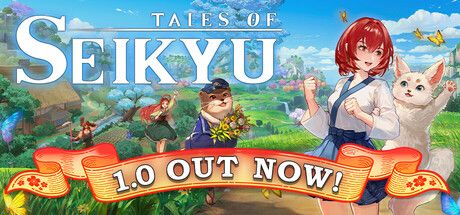 Official Tales of Seikyu Steam image showing the game's colorful yokai farming-life setting.