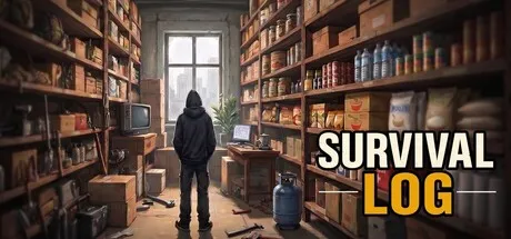 Official Survival Log Steam header art showing the game's urban zombie-survival setup.