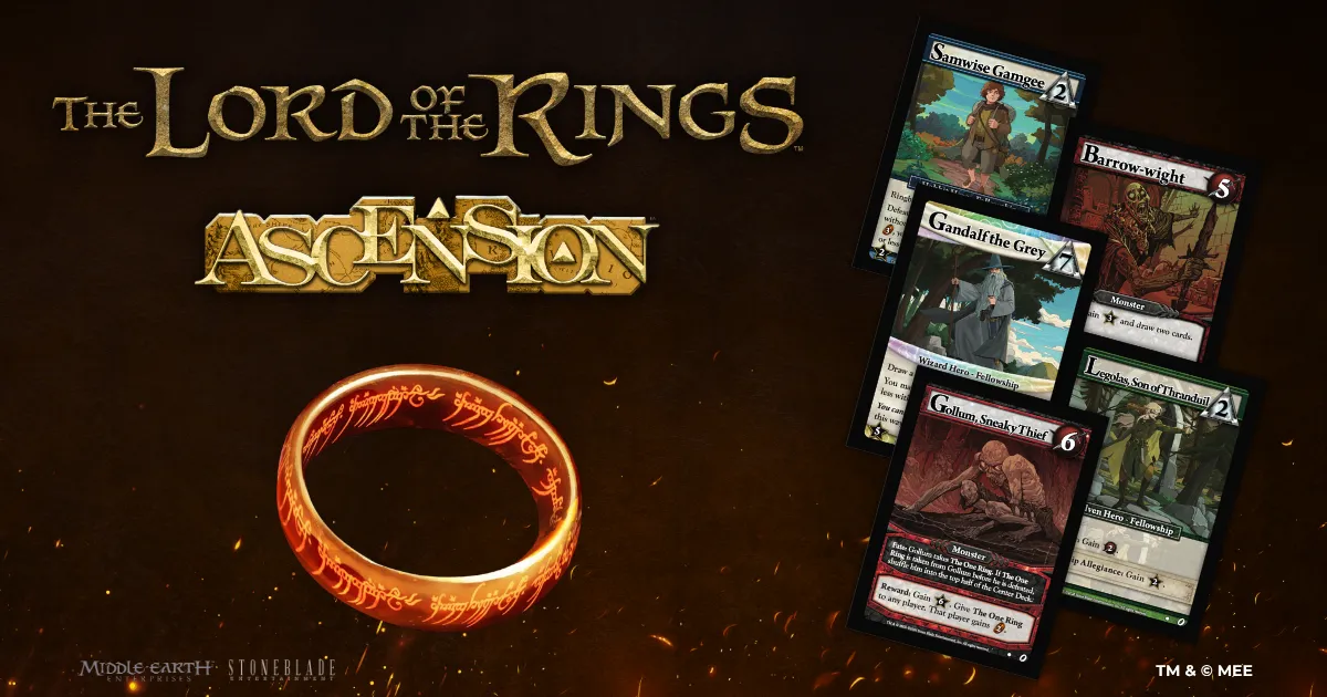 Official Gamefound key art for The Lord of the Rings: Ascension by Stone Blade Entertainment.