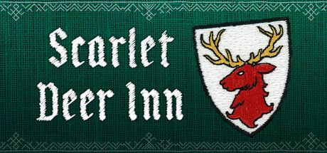 Official Scarlet Deer Inn Steam header art showing the game's embroidered folk-tale style and central characters.