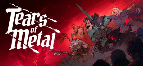 Official Tears of Metal Steam header art showing the game's stylized medieval battle scene and co-op action focus.