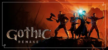 Official Gothic 1 Remake key art showing the Nameless Hero facing the Colony.