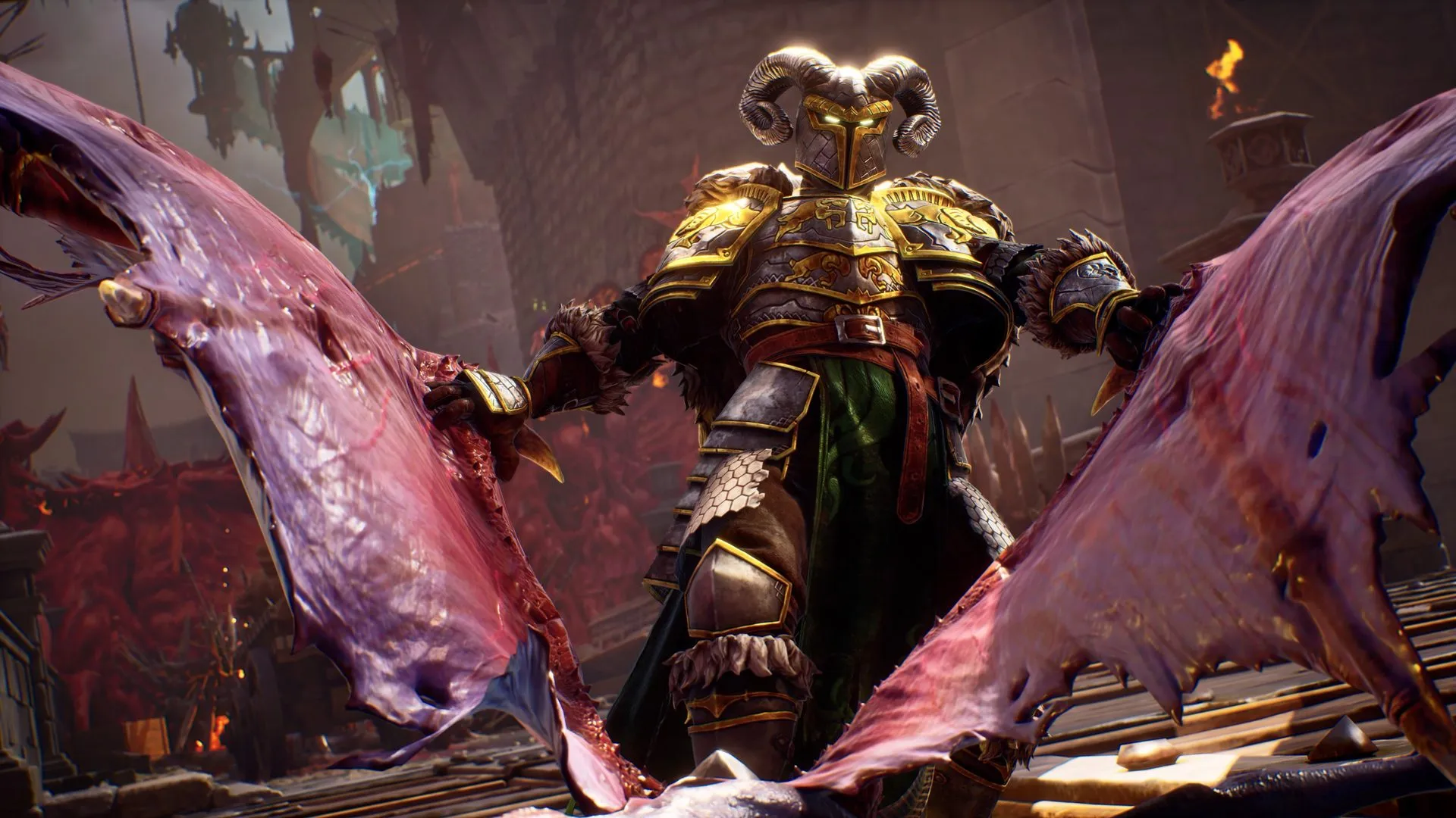 Official Crimson Moon image showing a dark fantasy battle scene from the PlayStation Blog reveal.