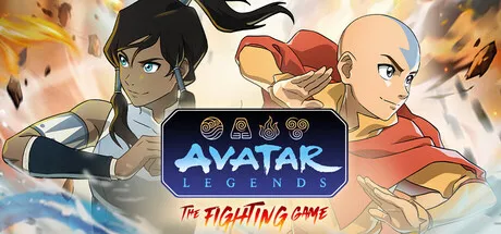 Official Avatar Legends: The Fighting Game Steam header art showing Aang and Korra facing off with other fighters around them.