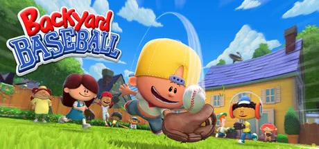 Official Backyard Baseball Steam header art showing the revived game branding and cartoon baseball cast.