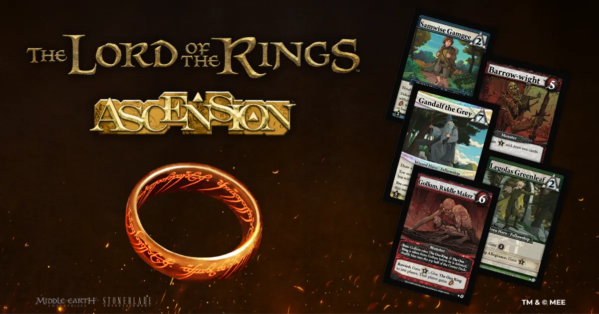 Official Gamefound campaign art for The Lord of the Rings: Ascension from Stone Blade Entertainment.