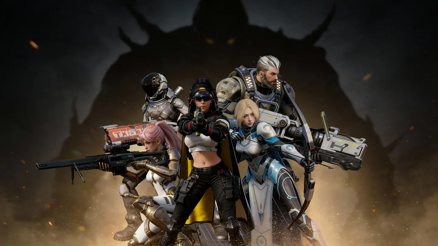 Official R.I.P. artwork showing armed characters battling monsters in a dark fantasy scene.