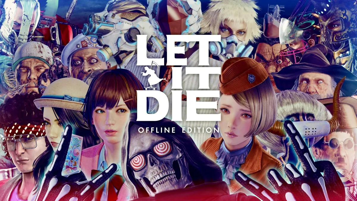 Official LET IT DIE Offline Edition art showing several characters from the game.