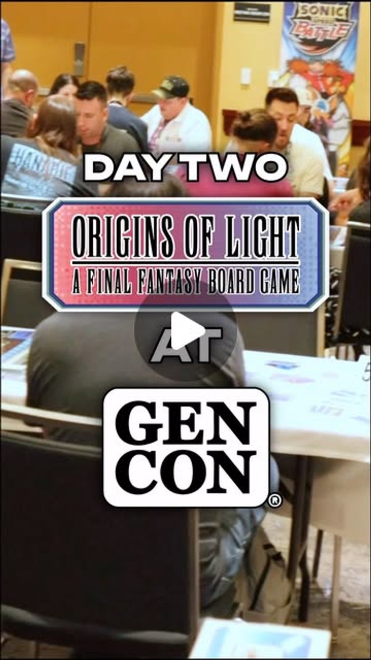 Official KessCo social preview frame for Origins of Light: A Final Fantasy Board Game at Gen Con.