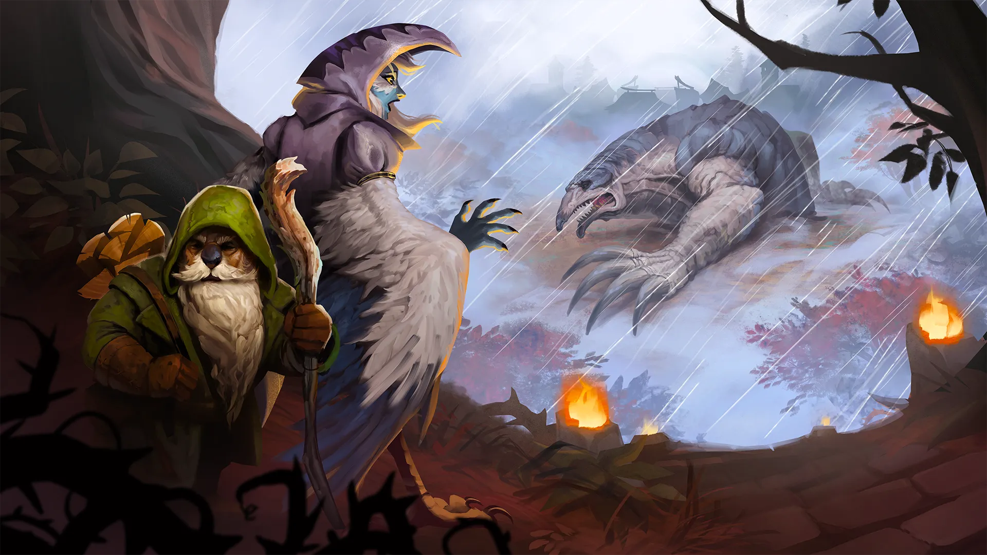 Official artwork for the original Against the Storm video game, not the board-game edition.