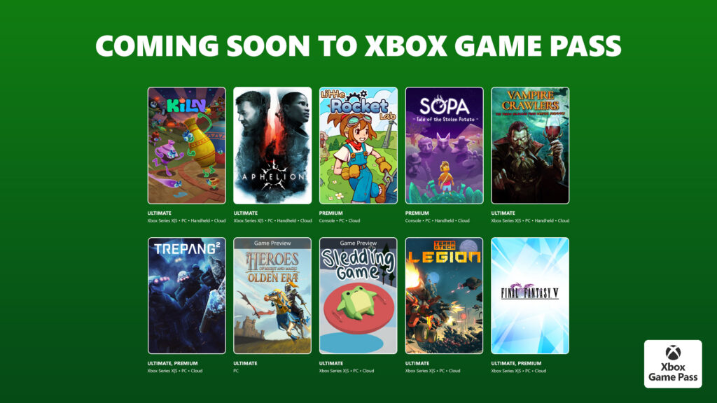 Official Xbox Game Pass Wave 2 artwork for the April 2026 lineup update.