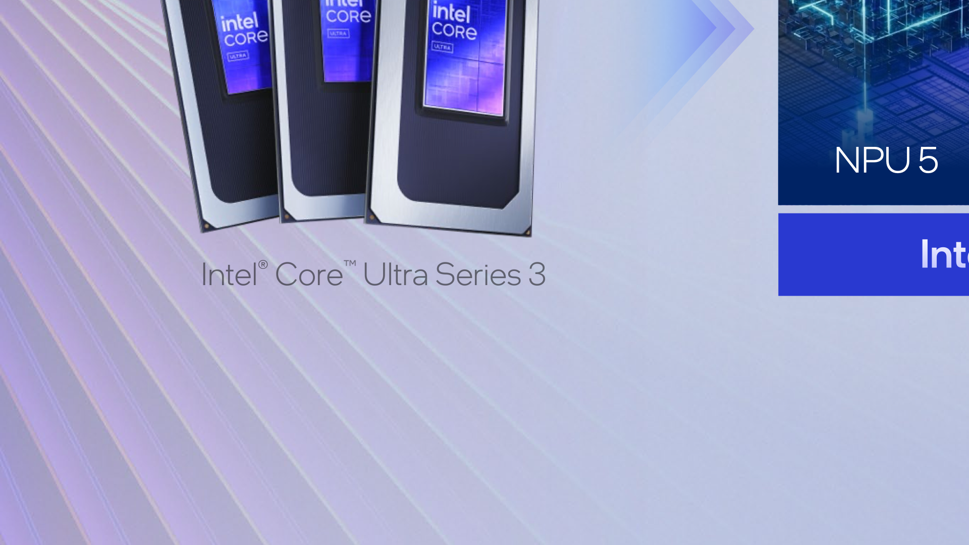 Official Intel Core Series 3 deck image showing the mobile processor packaging used in Intel's launch materials.